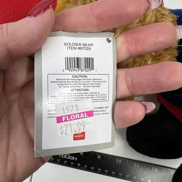 Aurora Arthur Soldier Bear Teddy Toy Plush Stuffed Animal 12” Inch 2022 NEW - Picture 13 of 13